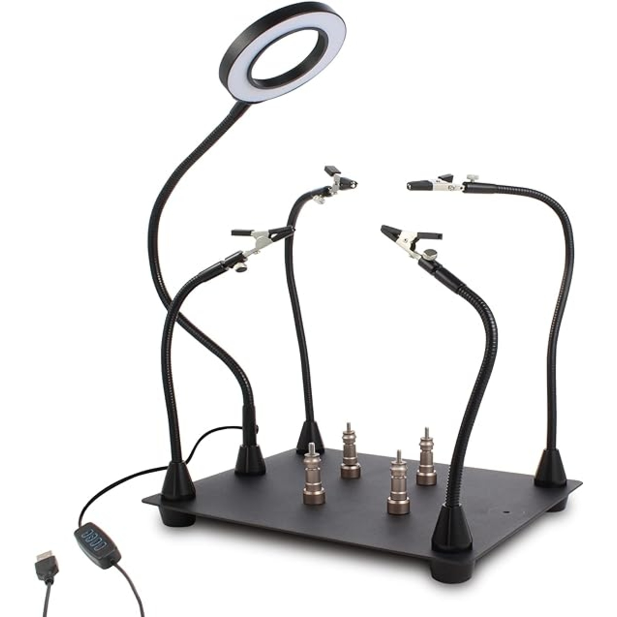 TE-808 PCB Clamp with Magnifier and Solder Holder (PCB Soldering Helping Hand) image 1