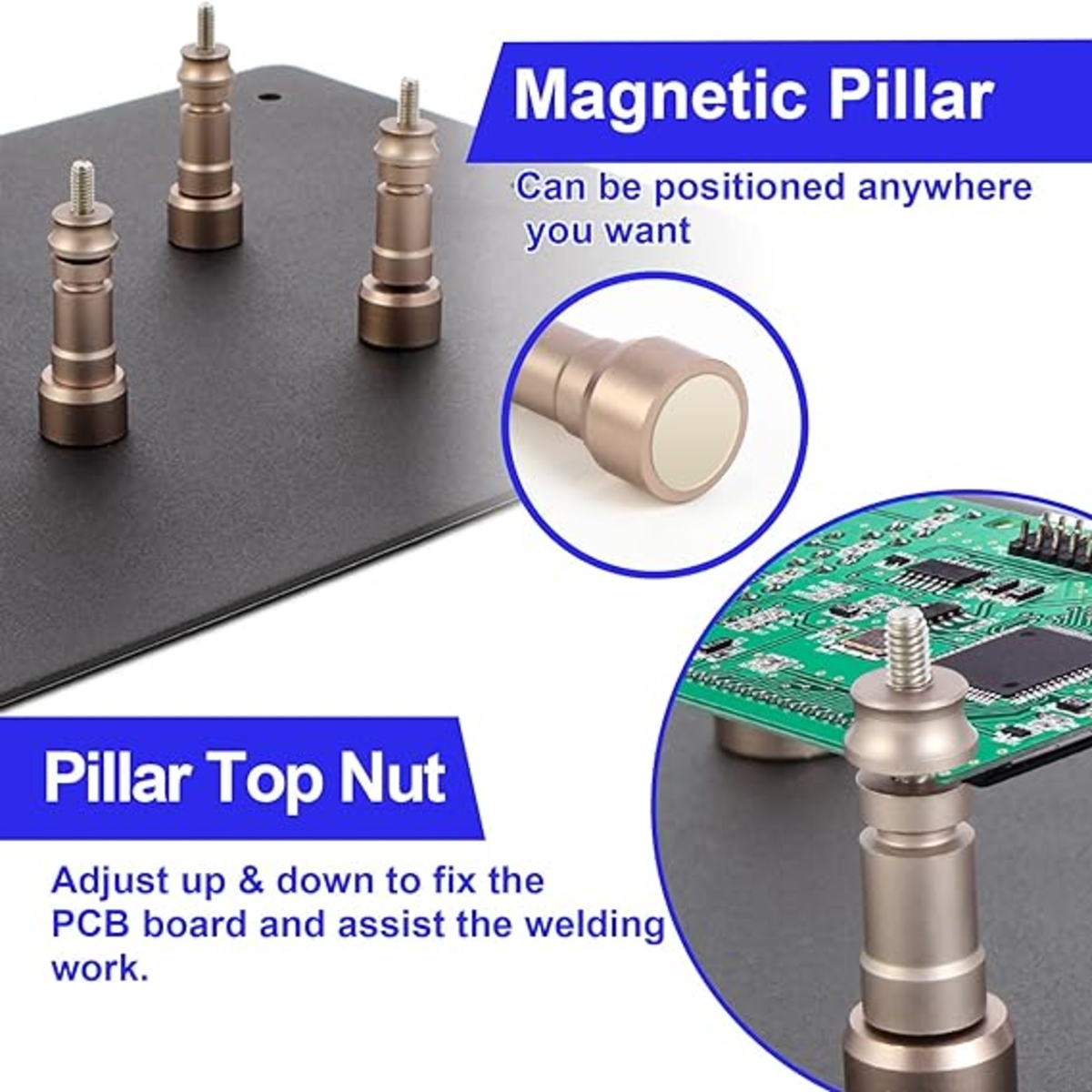 TE-808 PCB Clamp with Magnifier and Solder Holder (PCB Soldering Helping Hand) image 3