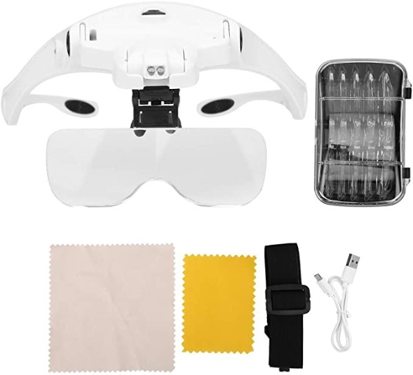 9892B2 Charging Head-Mounted Magnifier Headband Magnifying Glass With 5 Lens image 1