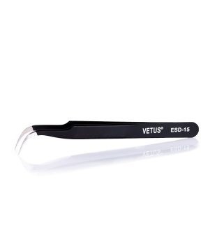 Antistatic Metal Tweezer R/A Pointed Tip-HRC 40-ESD 15 image 1