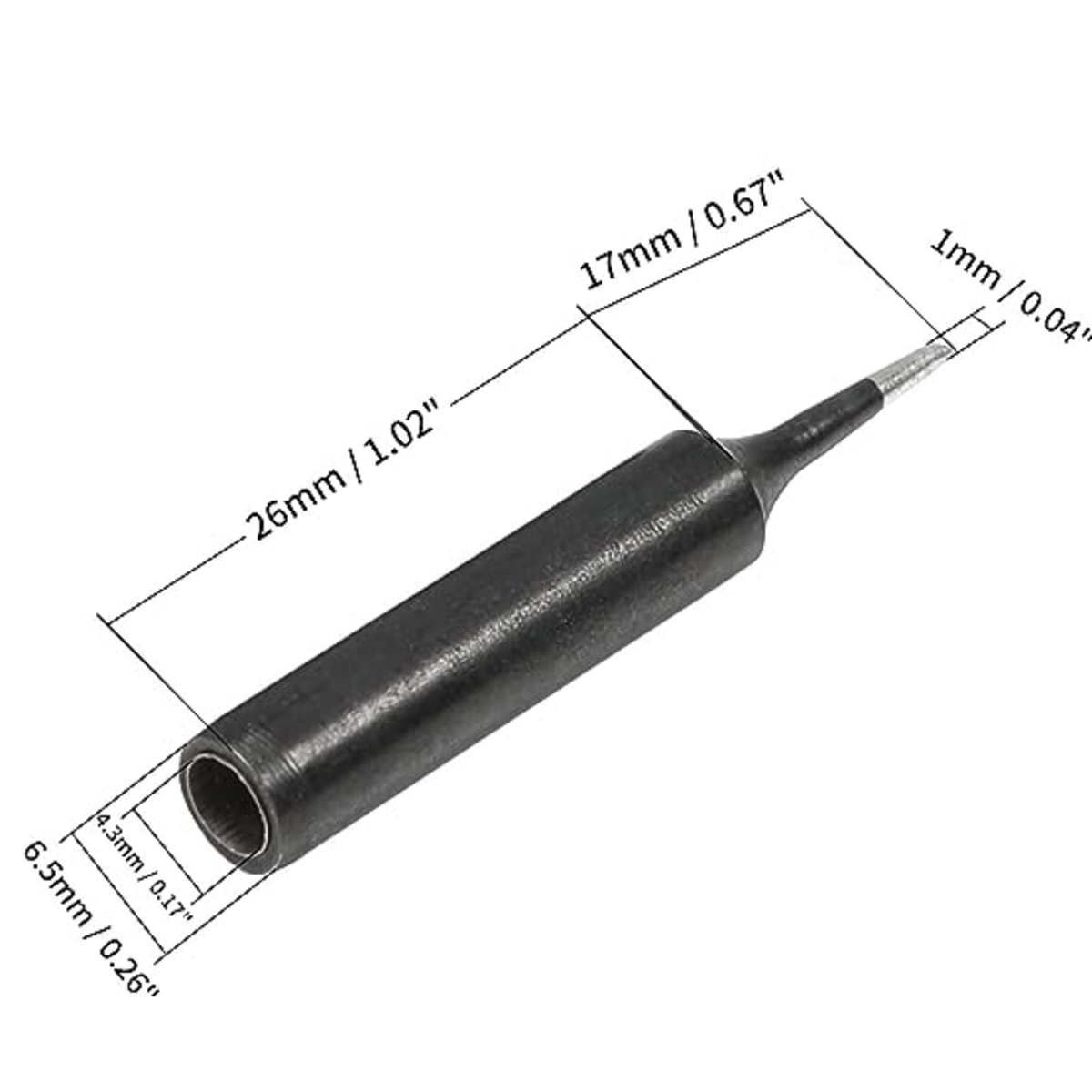 900M-T-1C Black Ceramic Coated Spade Soldering Iron Tip for Hakko 900M (1C Chisel Tip) image 1