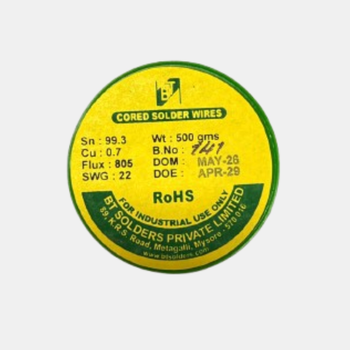 BT Lead Free Solder Wire 99.3/0.7 22 SWG 500g Reel image 2