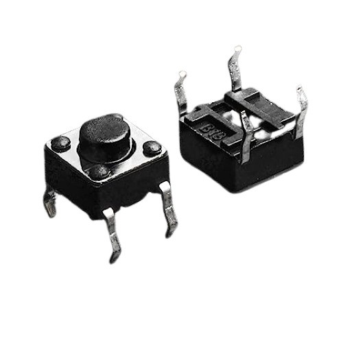 6 x 6 x 5 mm Momentary Tactile Switch 4 Pin DIP Black ROHS image 1