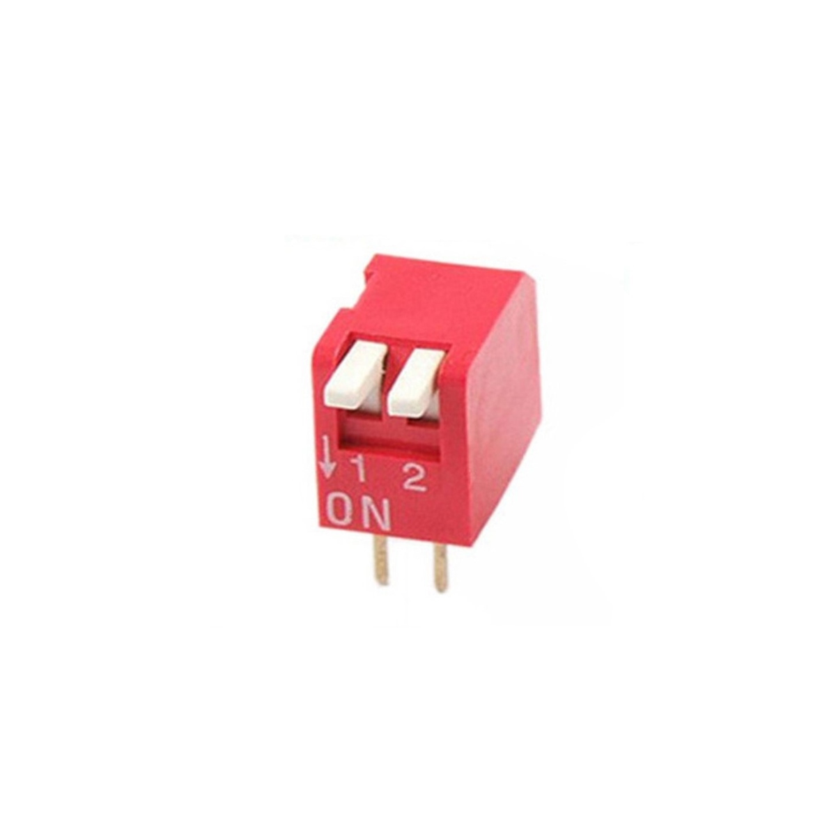 2 Way DIP 2.54mm Right Angle Piano Type 4 Pin Switch (DIP Configuration Switch) image 1