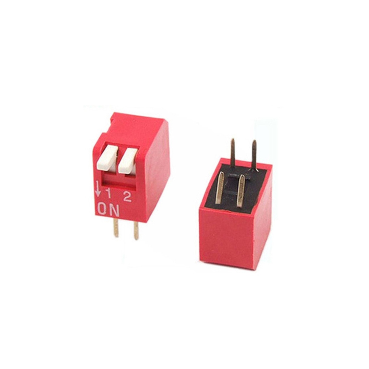 2 Way DIP 2.54mm Right Angle Piano Type 4 Pin Switch (DIP Configuration Switch) image 2