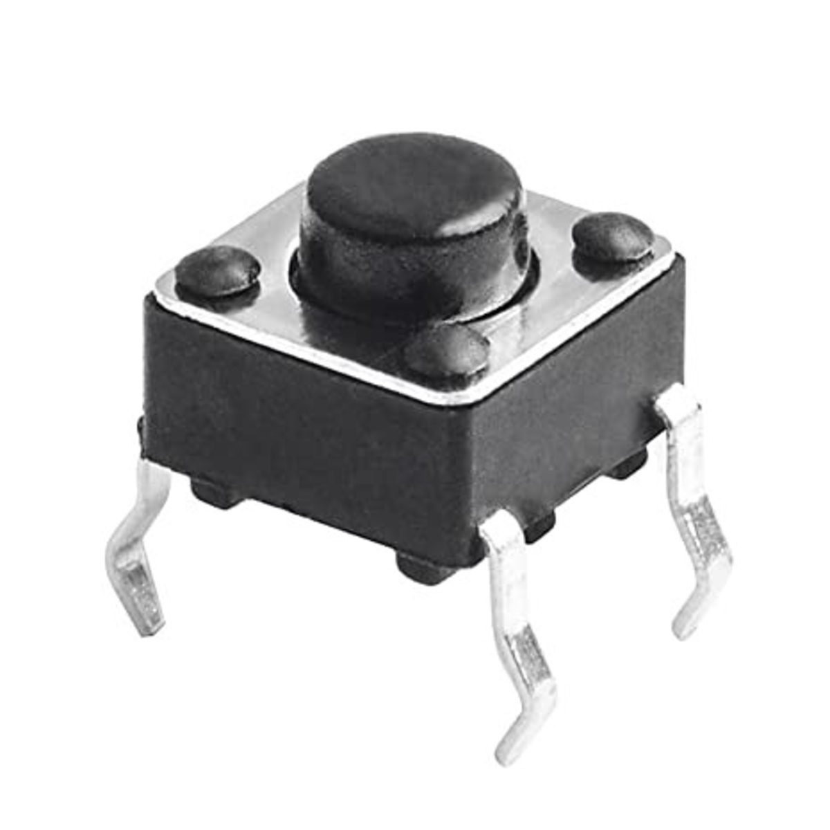 6x6x6mm Tactile Momentary Push Button Switch Black (Tact Switch) image 1
