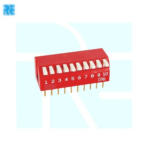 10 Way DIP 2.54 mm Right Angle Piano Type 20 Pin Switch image 1
