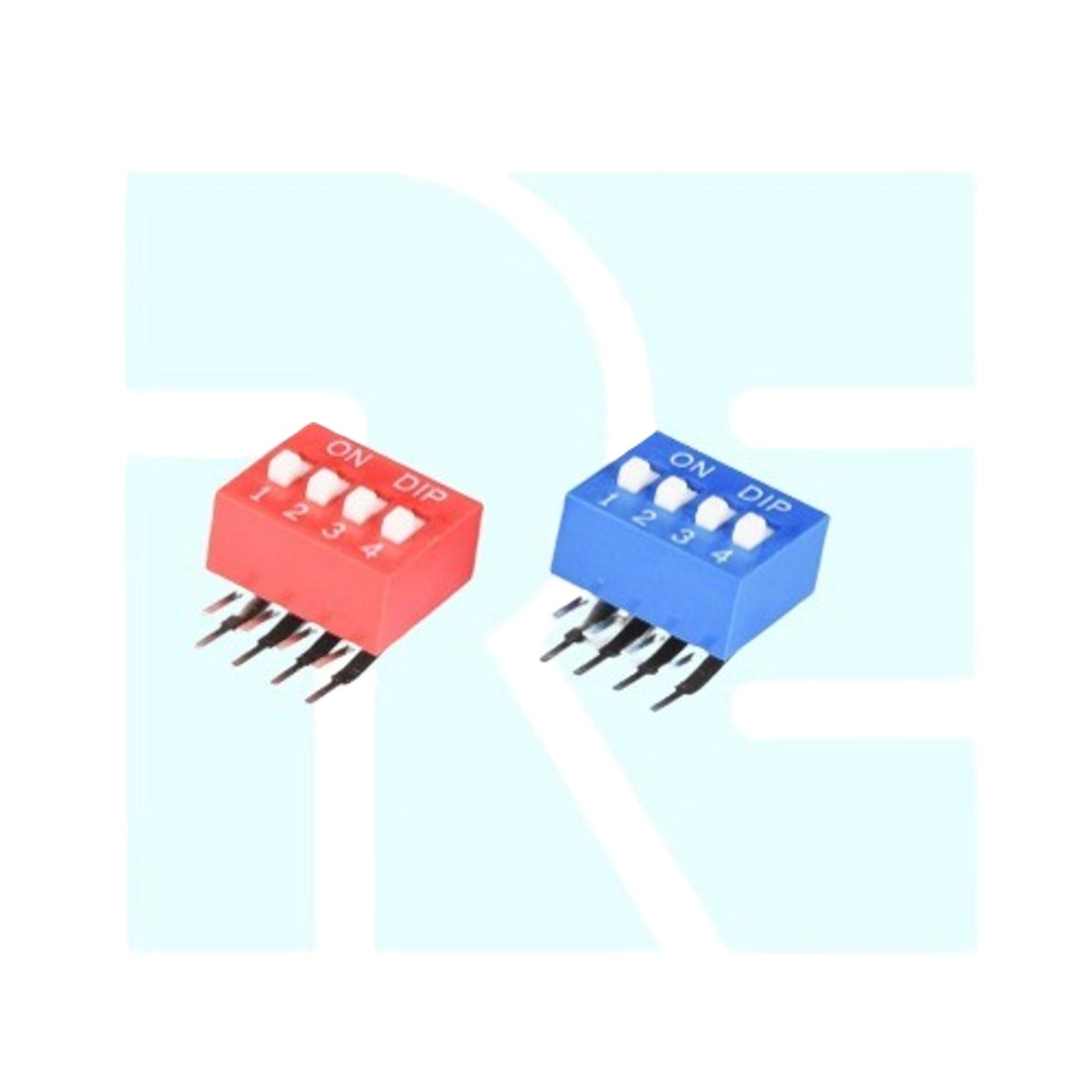 4 Way DIP Switch 2.54mm Right Angle Piano Type 8 Pin Gold Plated (DIP Switch) image 1