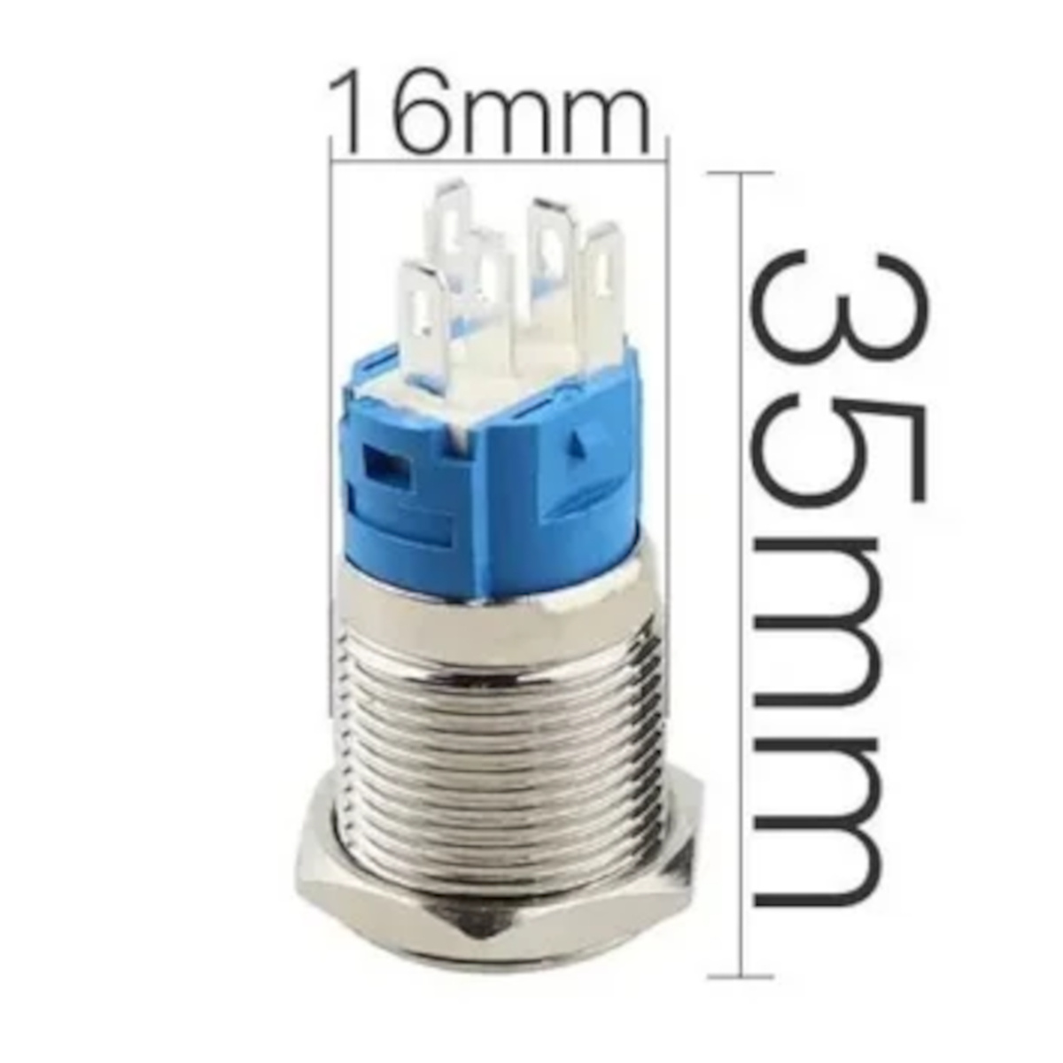 12mm Metal Push Button Switch Latching Type 12-24V Waterproof with Green LED Indicator (12mm Push Button Switch) image 3