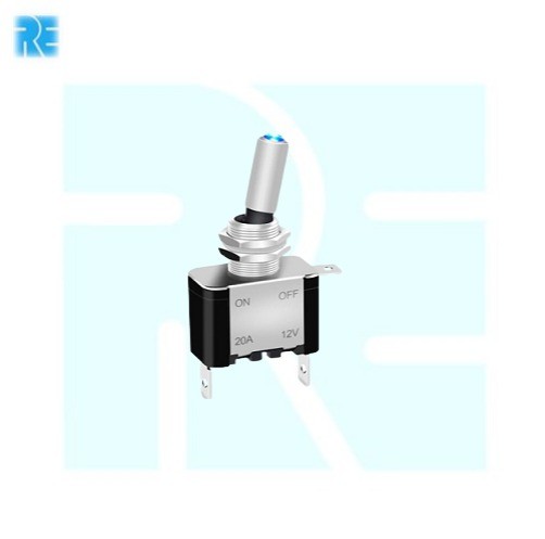 Illuminated Toggle Switch SPST 2 Pin ON-OFF BLUE image 1