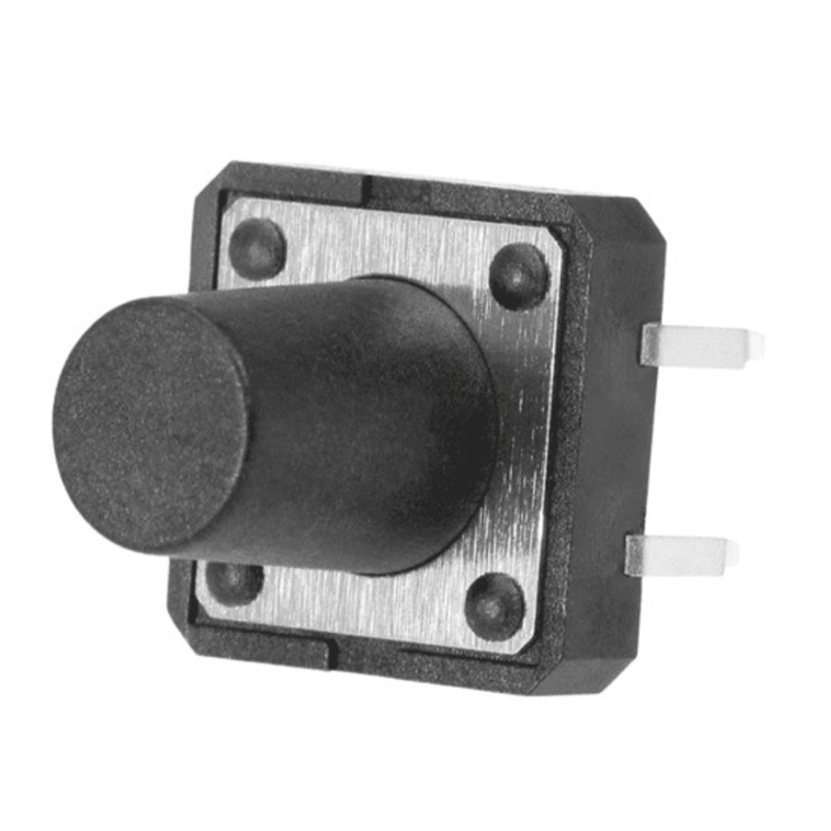 12 x 12 x 13mm Momentary Tactile Switch 4 Pin DIP Black ROHS (Push Button Switch) image 1