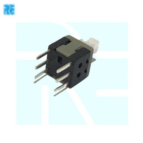 5.8x5.8mm 6 Pin Locking White/Black Push Switch image 1