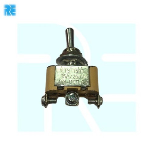 Suraj Metal Toggle Switch 15A SPDT ON-OFF-ON (Centre off) TS-1503 image 1