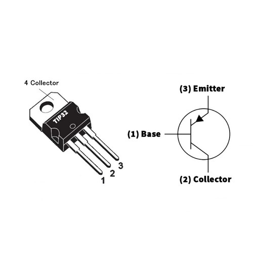 TIP32C PNP Bipolar Power Transistor -100V 3A (TO-220 PNP Power Transistor for Amplifier and Switching Applications) image 2
