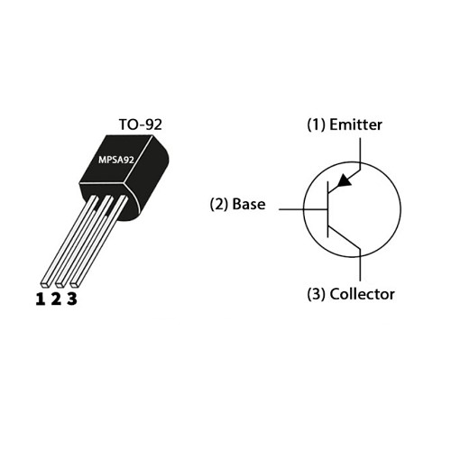 MPSA92 PNP High Voltage Transistor (A92 TO-92 High Speed Switching Transistor for Electronic Circuits) image 2