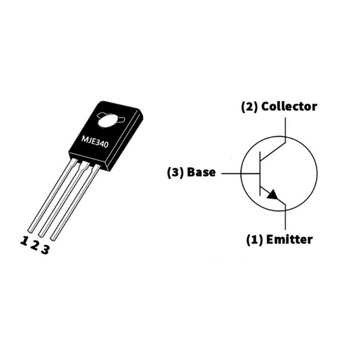 MJE340 NPN Bipolar Power Transistor 300V 500mA TO-126 (High Voltage NPN Transistor) image 1