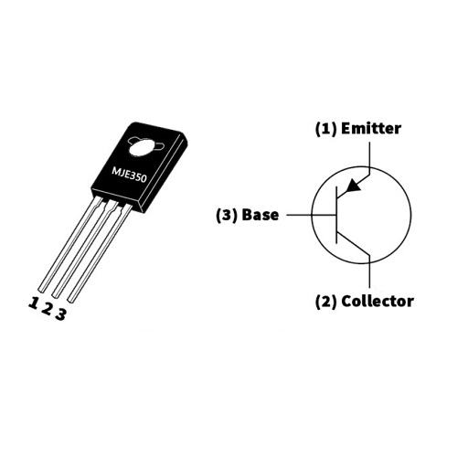 MJE350 PNP Bipolar Power Transistor 300V 0.5A TO-126 (High Voltage PNP Transistor) image 1