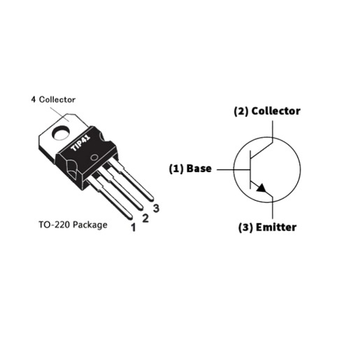 TIP41C NPN Power Transistor (100V 6A TO-220 General Purpose Power Transistor) image 2