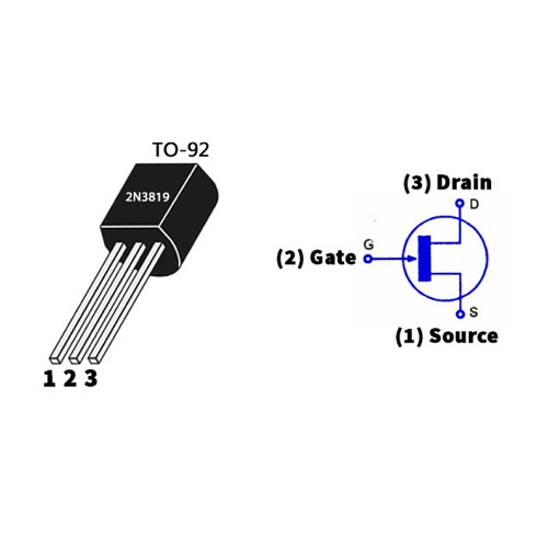 2N3819 N-Channel JFET (TO-92 Low Noise High Frequency Junction Field Effect Transistor) image 2