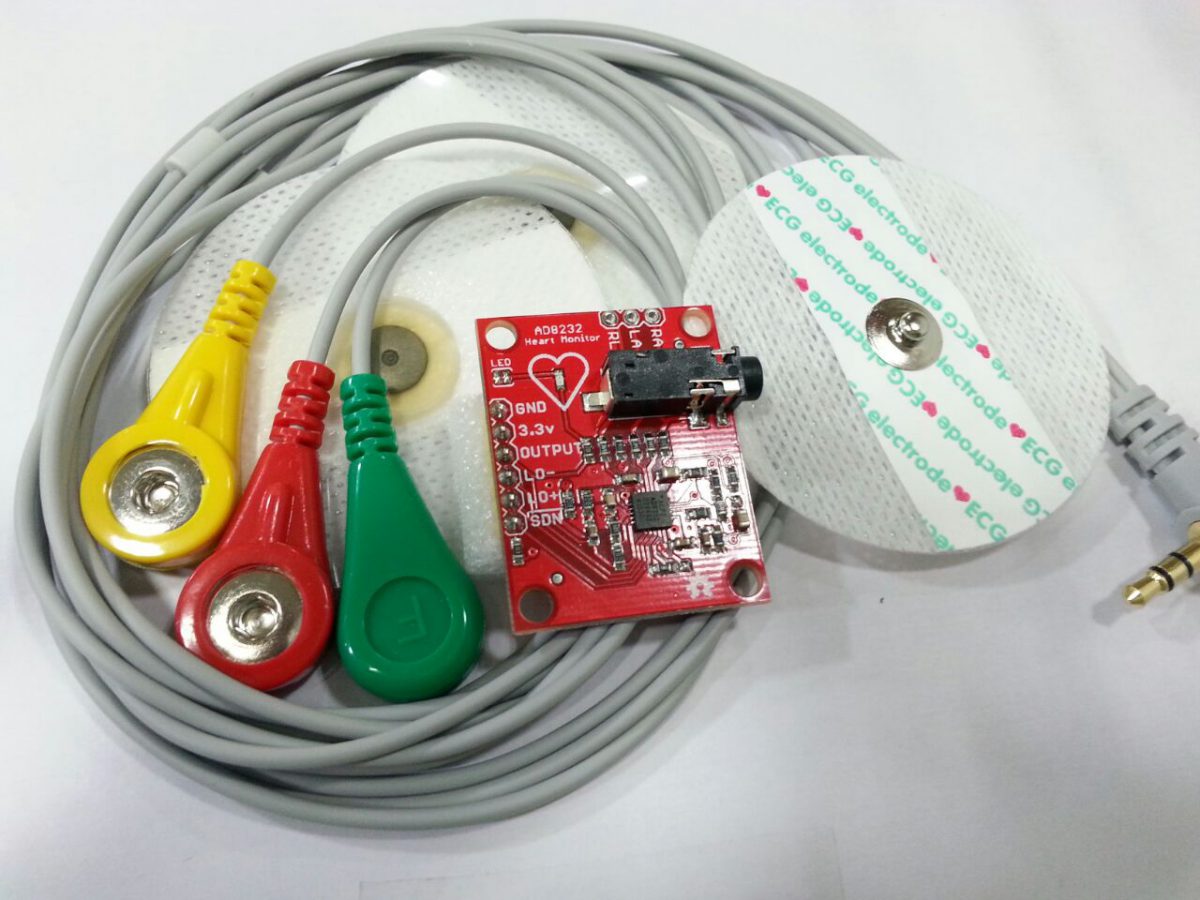 Heart Rate Monitor Kit with AD8232 ECG sensor module – Rajiv Electronics