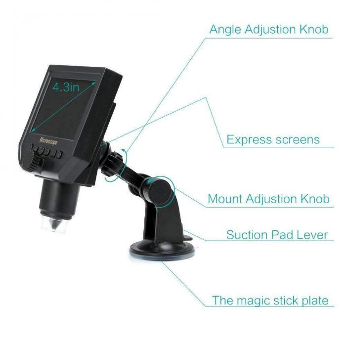 G600-Portable LCD Digital Microscope 4.3 Inch HD 3.6 MP 1-600X Magnifier 1080P - Image 3