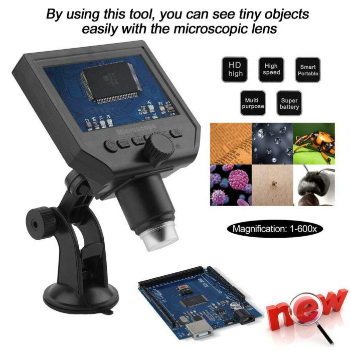 G600-Portable LCD Digital Microscope 4.3 Inch HD 3.6 MP 1-600X Magnifier 1080P - Image 2