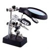 MG16129-C Helping Hand Soldering Stand Magnifying 5 LED Auxiliary Clamp  With Solder Iron Holder - Image 4
