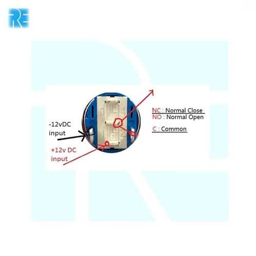 16MM Flat Head 12-24V Latching Type Waterproof Metal Push Button Switch with BLUE Led Light - Image 5