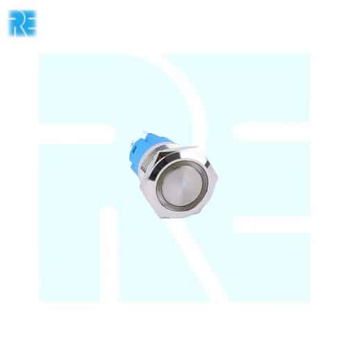 12MM Flat Head 12-24V Latching Type Waterproof Metal Push Button Switch with GREEN Led Light - Image 3