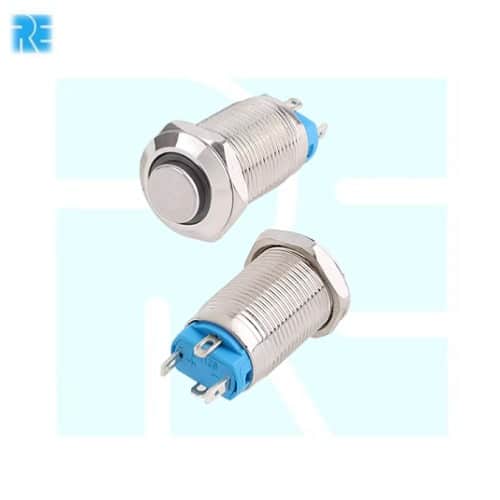12MM Flat Head 12-24V Latching Type Waterproof Metal Push Button Switch with GREEN Led Light - Image 6