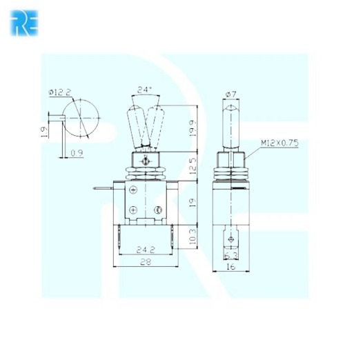 Illuminated Toggle Switch SPST 2 Pin ON-OFF BLUE - Image 3